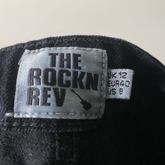 The Rockn Rev Black Ripped Studded Boyfriend Jeans - Picture 8 of 9